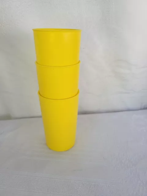 Tupperware 3 Yellow Salt And Pepper Shakers No Lids