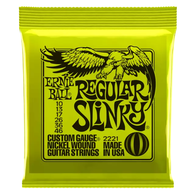 Ernie Ball 2221 Regular Slinky Nickel Wound Electric Guitar Strings; 10-46