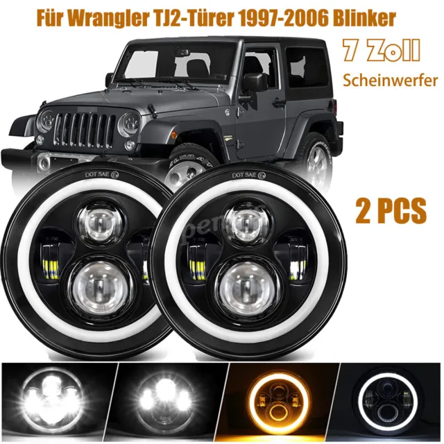 Für Wrangler TJ 2-Türer 1997-2006 Blinker 7 Zoll Scheinwerfer Montage Headlight