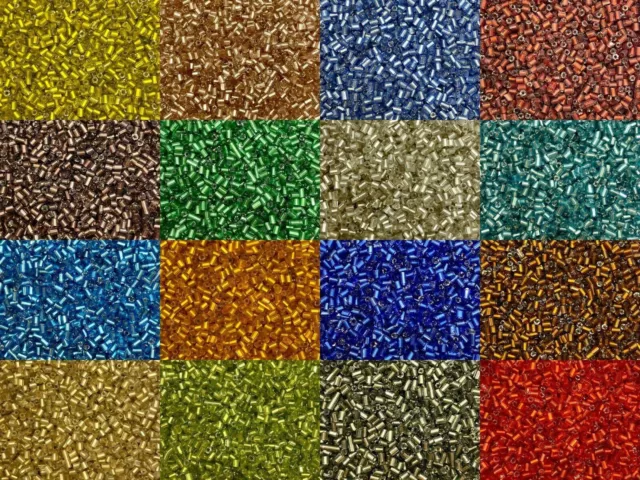 50g glass Hex seed beads - Silver-Lined, size 11/0 (approx 2mm) 2-cut