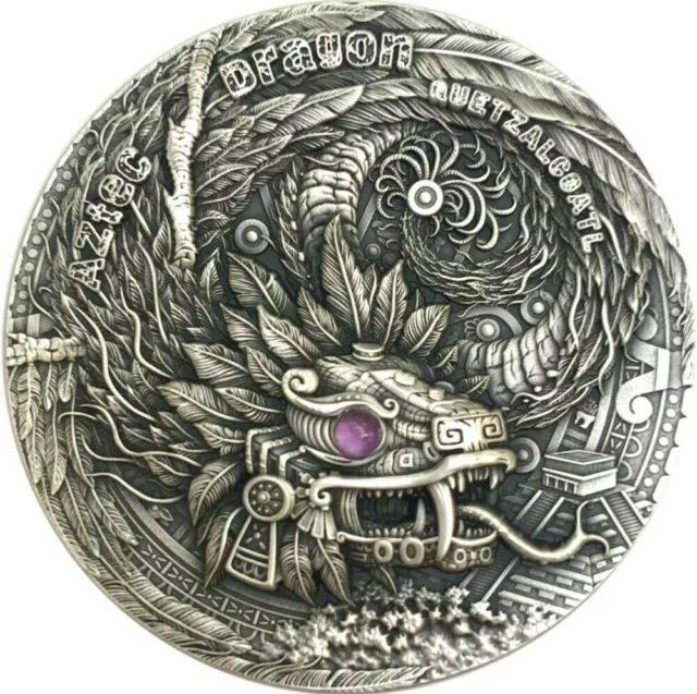 AZTEC DRAGON 2020 NIUE $2 QUETZALCÓATL  2oz Silver Coin MINT OF POLAND