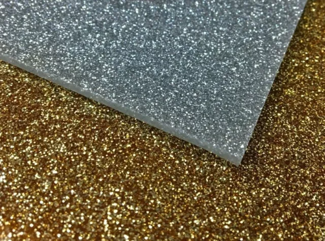 Glitter, Mirror, Coloured Acrylic Sheets 3mm A4 / Sized Great For Laser Craft