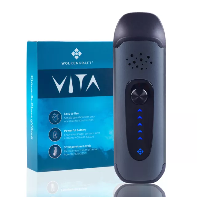 Vaporizador WOLKENKRAFT ViTA *azul noche* - aparato fitoinhalador para hierbas medicinales