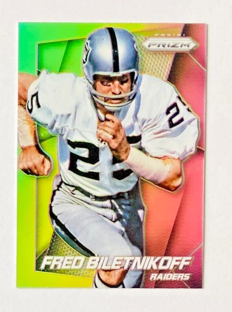 2014 Panini Prizm Fred Biletnikoff Silver Prizm Card #195 Raiders Legend!