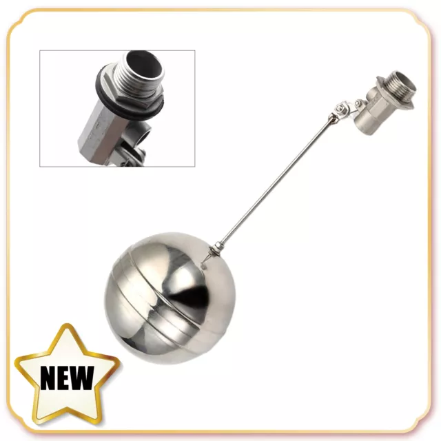 DN15 1/2" Stainless Steel Float Ball Valve Floating Ball Adjustable Water Level