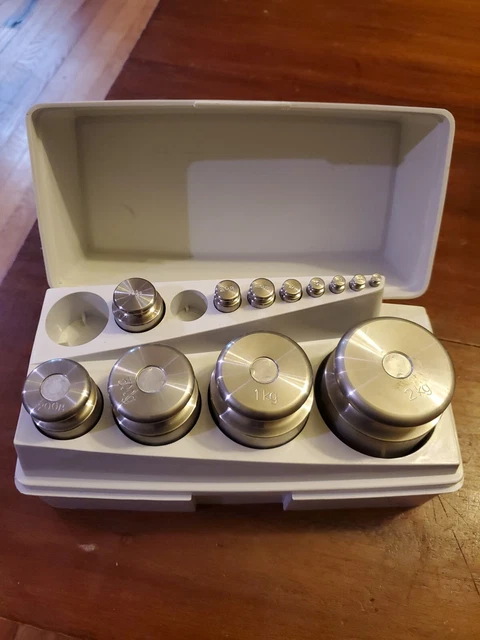 12 pieces Sto-A-Weigh Stainless Steel Metric Scale 1g to 2kg see photos