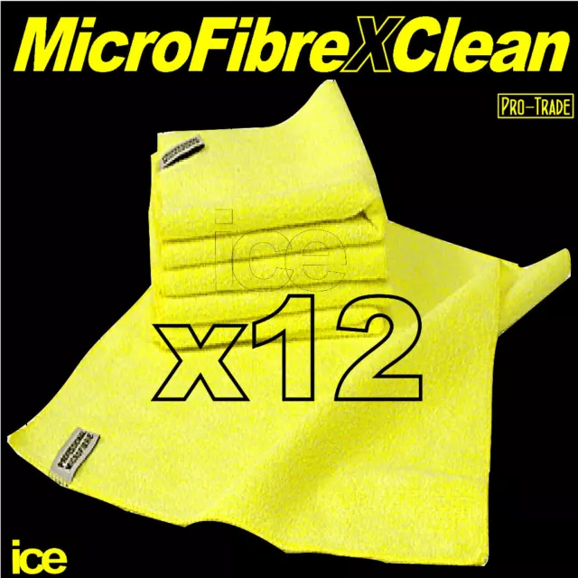 12 x SOFT MICRO FIBRE CAR WAXING DETAILING VALETING CLEANING POLISHING CLOTHS