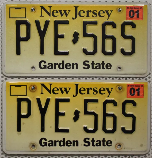 usa NEW JERSEY Nummernschilder PAAR License Plates Pair US Kennzeichen # PYE 56S