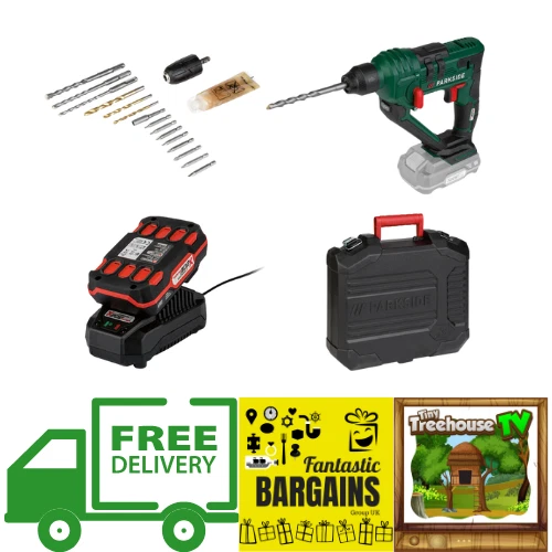 Parkside 20 V Akkuschrauber Bohrhammer + SDS-Plus Bits - Akku & Ladegerät optional