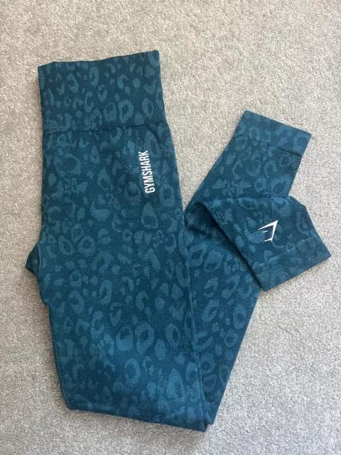 Gymshark Adapt Animal Seamless Leggings Butterfly Teal Size XS Brand New