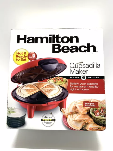 Hamilton Beach Red Quesadilla Maker Model 25409 New Open Box