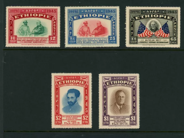 Ethiopia Scott # 278-280, C21-C22 VF OG MNH NH Stamps Complete Set Cat $46