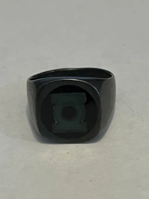 Green Lantern Ring, .925 Blackened Sterling Silver, Used, Size 12.5 Only