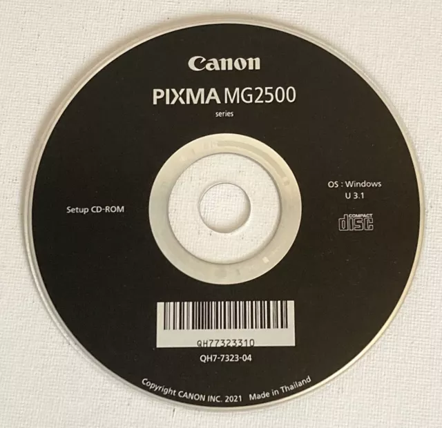 Install Setup CD ROM Disc for Canon Printer PIXMA MG2500 Windows