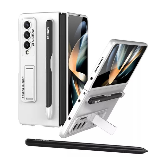 For Samsung Galaxy Z Fold 4/Fold3 With S pen Holder Stand  Phone Hard Case Cover