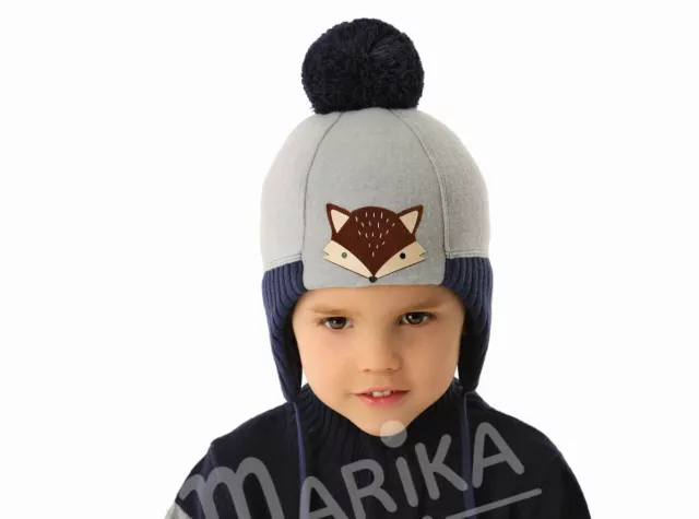 Baby Boy Infant Toddler Cotton Elastic Acrylic Warm Winter Pom Pom Fox Hat