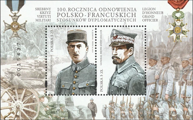 Poland 2019 - Polish-French diplomatic relations - Fi bl 329 MNH**