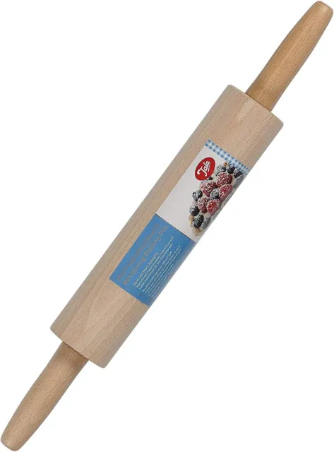 Tala Traditional 40cm Wooden Revolving Rolling Pin FSC Certified Beech 10A 30090