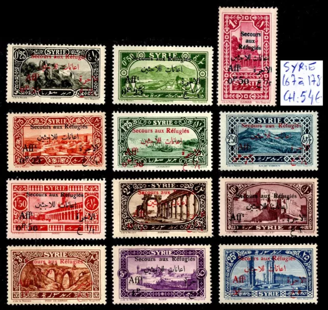 SYRIE : Série 167 à 178, Neufs * = Cote 54 € / Lot Timbres COLONIES