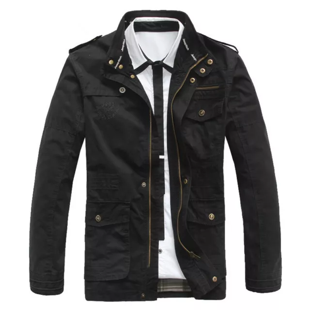 Veste manteau chaud homme riche extérieur automne en coton fermeture éclair hiver haut décontracté r 3