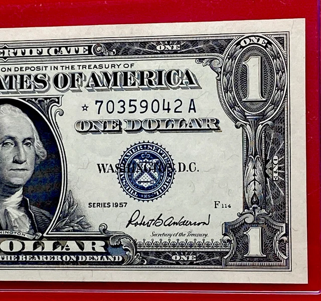 1957 STAR NOTE  $1 Dollar Silver Certificate (Blue Seal) Uncirculated