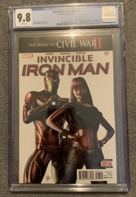 Invincible Iron Man #7 CGC 9.8 WP Marvel 1st Printing 1st Riri Cameo 1st Tomoe!
