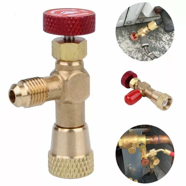 1/4''- 5/16'' R410A Copper Flow Control Valve for Refrigerant Charging Hose UK