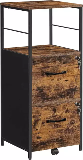 Vasagle Filing Cabinet for Home Office with 2 Drawers Rustic Brown and Black