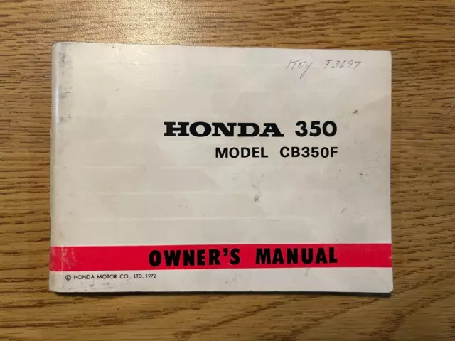 Original 1972 Honda CB350F CB 350 Four Owner's Manual Factory Japan OEM L@@K