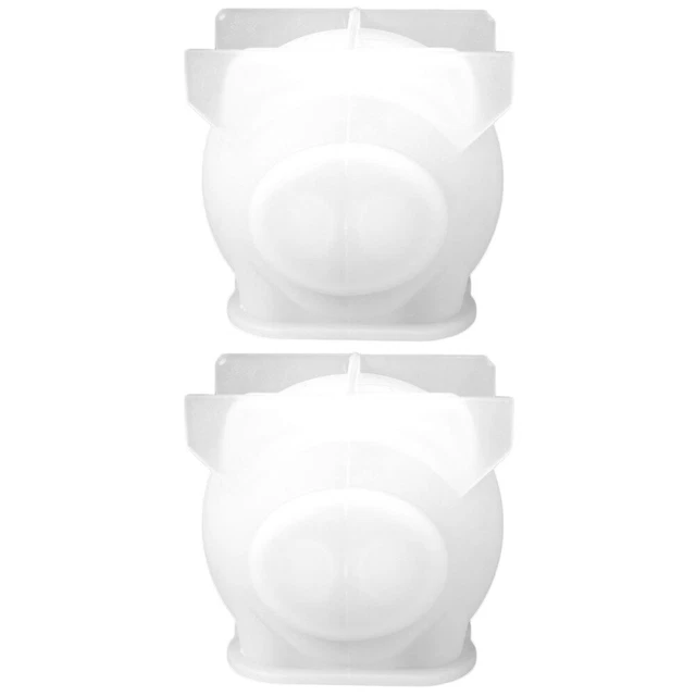Set 2 Weiß Kieselgel Schweinchen-Ornament-Form Büro Formen Aus Tierharz