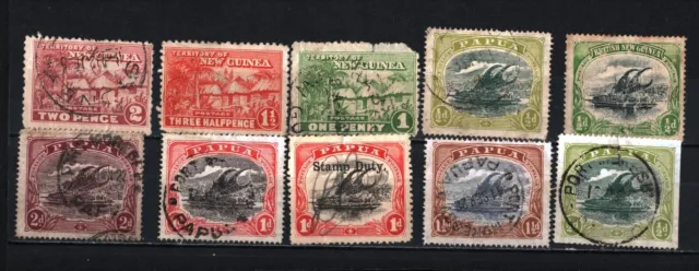 Papua New Guinea 1901-1931 Set Of 10 Stamps Used/Hinged