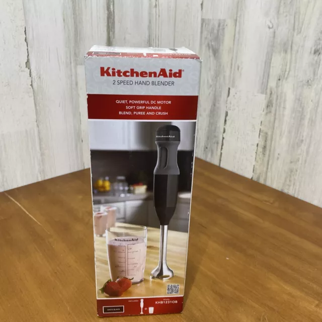 KitchenAid 2 Speed Hand Blender With Cup Onyx Black KHB1231OB