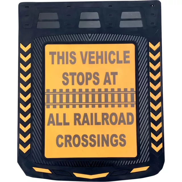 M & C Semi-Truck Mud Flaps/Splash Guards with 'This Vehicle Stops' Message -