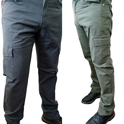 Pantaloni Uomo Cargo ESTIVI COTONE jeans da lavoro Tasche Laterali Multi-tasche