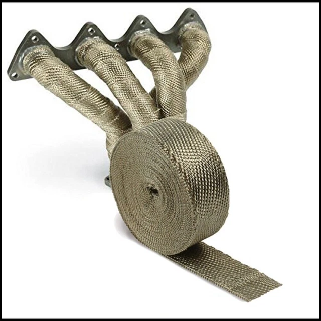 EXHAUST HEADER HEAT Pipe Wrap Tape With 5 Stainless Steel Zip Ties Kit