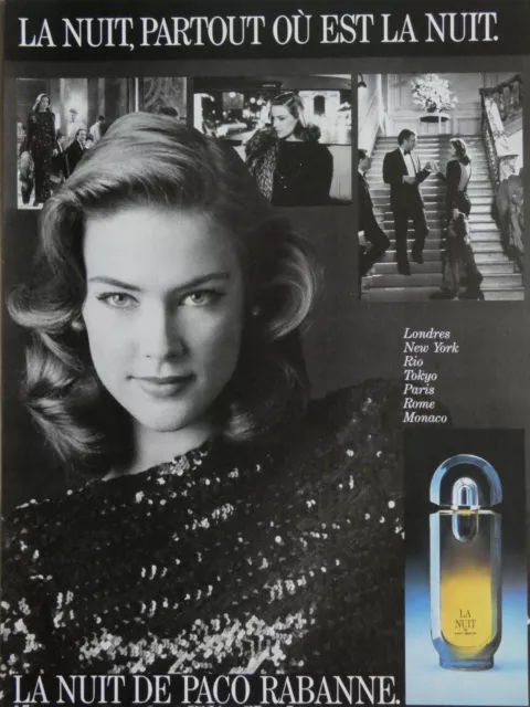 Publicité De Presse 1987 Parfum La Nuit De Paco Rabanne