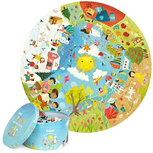 BOPPI - Puzzle Rond & Original - Puzzle Enfant de 3 à 8 Ans - Puzzle Animaux ...