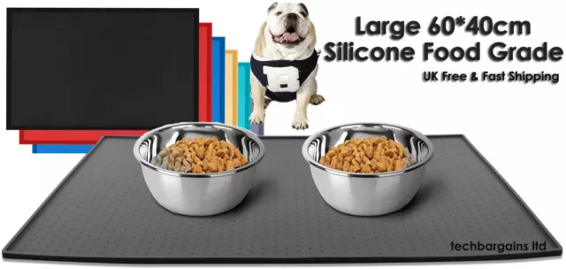 Large Pet Puppy Silicone Waterproof Feeding Food Mat Non Slip Bowl Placemat