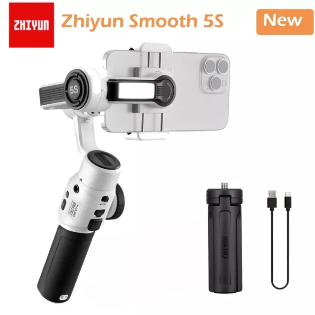 Estabilizador de cardán Zhiyun suave 5S blanco de 3 ejes para teléfonos inteligentes iPhone 1514 13