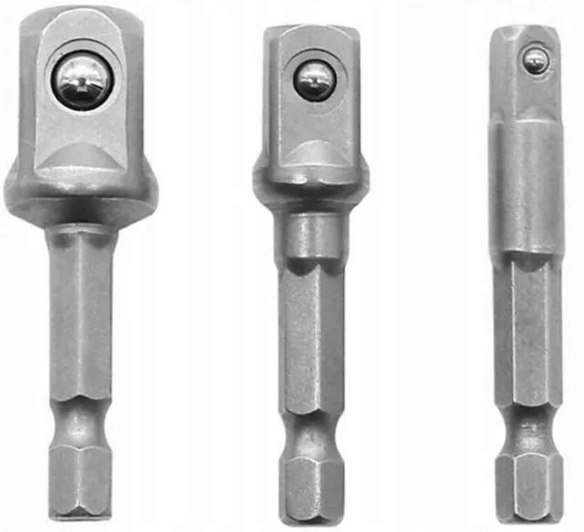 Stecknuss Adapter Set 3 tlg Steckschlüssel Nussadapter Bitaufnahme 1/2" 3/8" 1/4