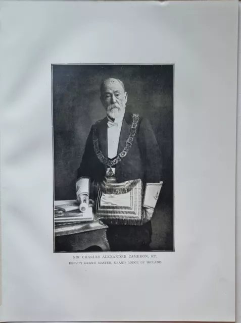1886 Masoneria Estampado Sir Charles Alexander Cameron Deputy Grand Maestro