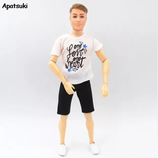 1/6 Boy Doll Clothes For Ken Doll Outfits Green T-shirt Shorts