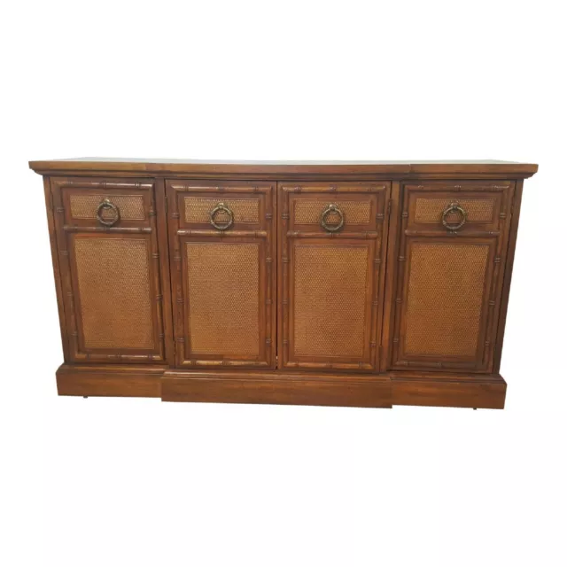 American of Martinsville faux bamboo bar credenza cabinet