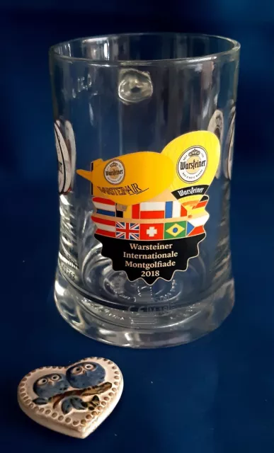 1 Warsteiner WIM 2018 Montgolfiade Bier Krug Sammler Kristall Glas NEU Original