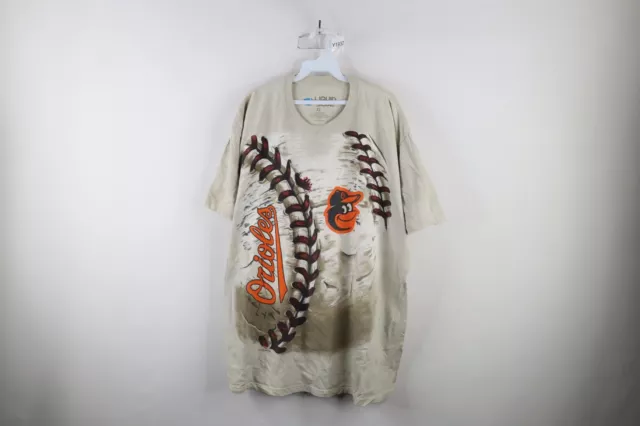 Vintage Liquid Blue Mens XL All Over Print Baltimore Orioles Baseball T-Shirt