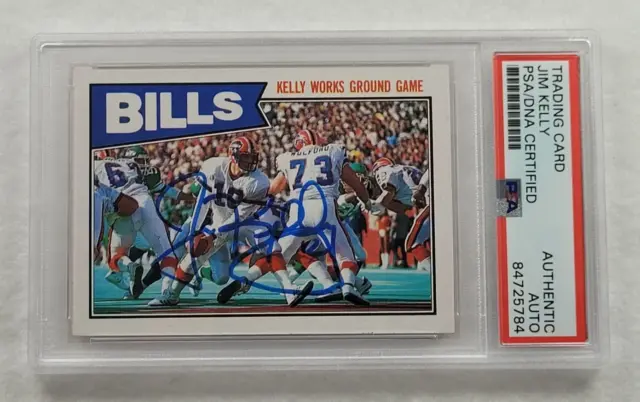 Rare 1987 JIM KELLY Signed Topps Trading Card-HOF-BUFFALO BILLS-PSA