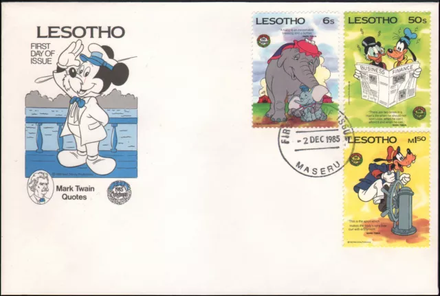 Lesotho #502//509 Used Disney, FDC, 1985