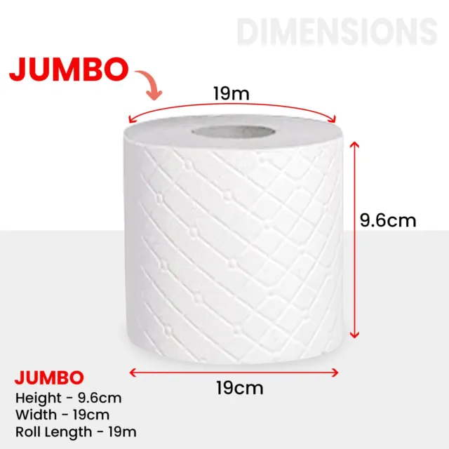 Toilet Rolls Bulk 2ply Embossed Quilted White Luxury Soft Tissue Paper Loo Roll