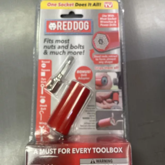 RED DOG AS SEEN ON TV Socket TOOL Instantly Conforms MOST Nuts! Screws! Bolts!