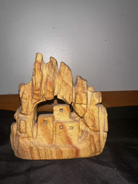 Pueblo Southwest Sandstone Cliff Dwelling Sculpture Signed DAVID JEFFERY